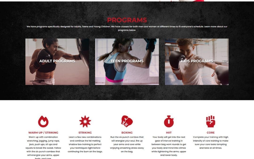 Boxing Class Website