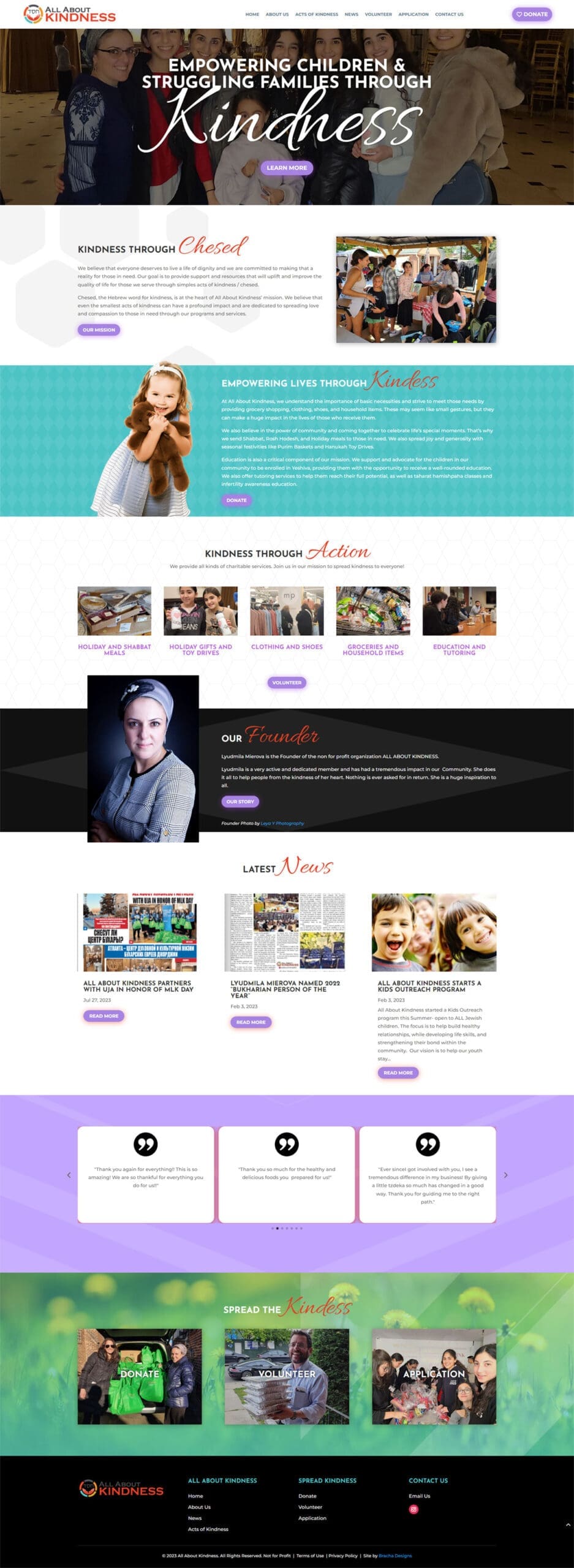 Non for Profit Charitable Website