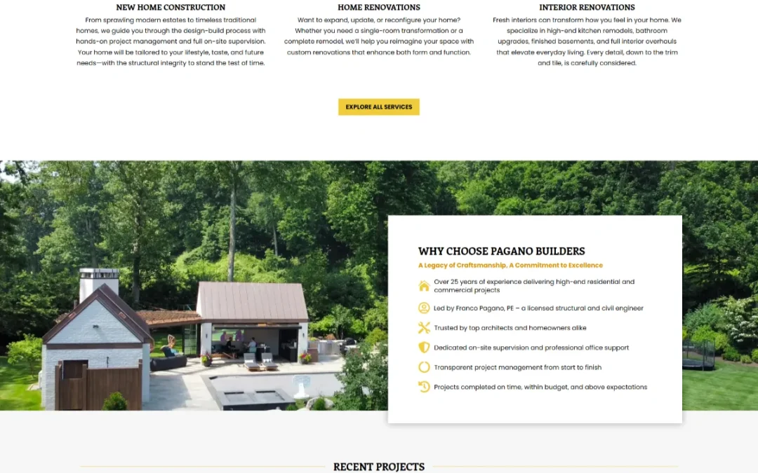 Custom Home Builder Website
