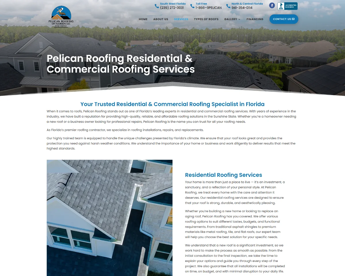 Website Design | Pelican Roofing Website Design | Pelican Roofing
