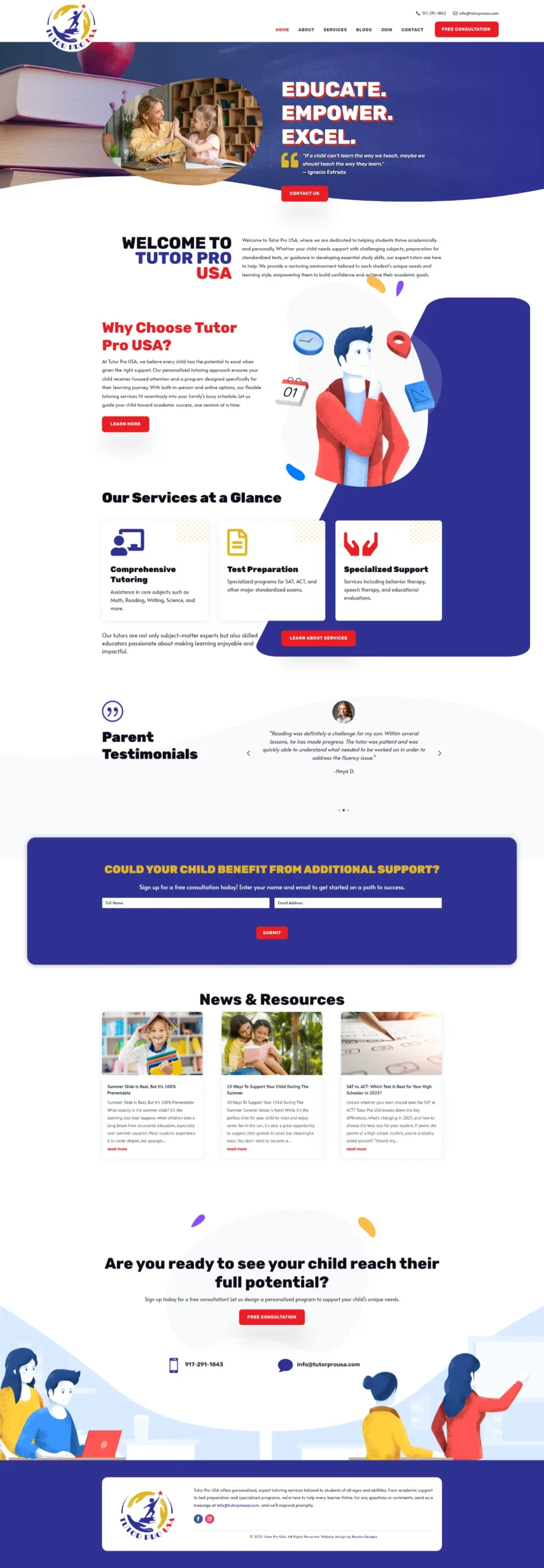 Tutoring Company Website