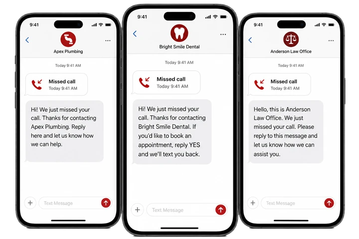 Ai Missed Call Text Back Examples