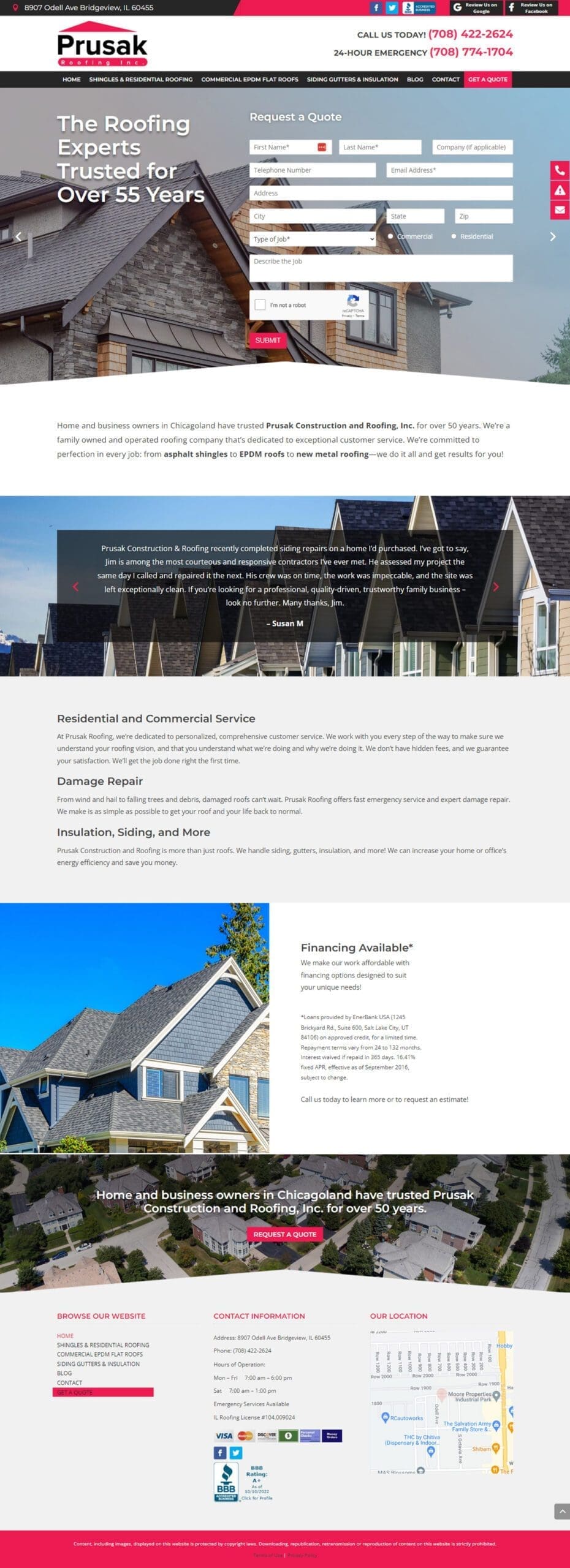 Construction and Roofing Website