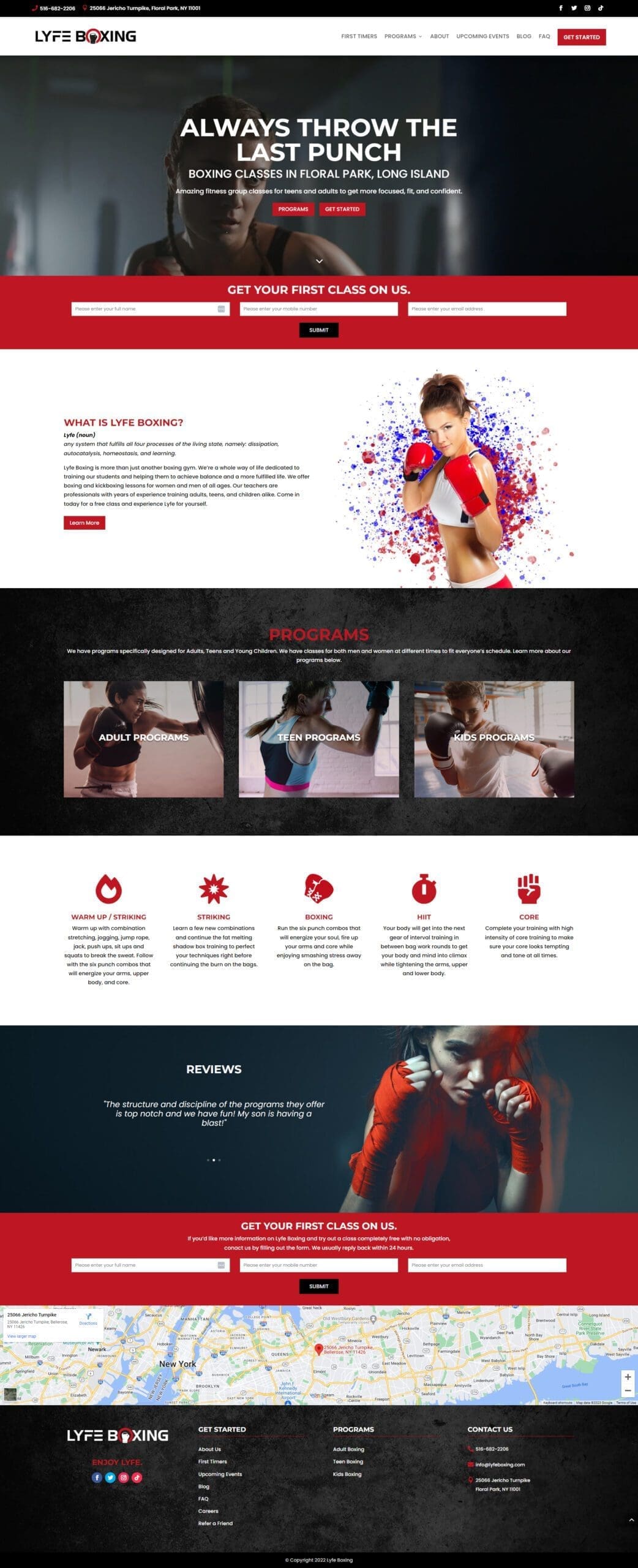 Boxing Class Website