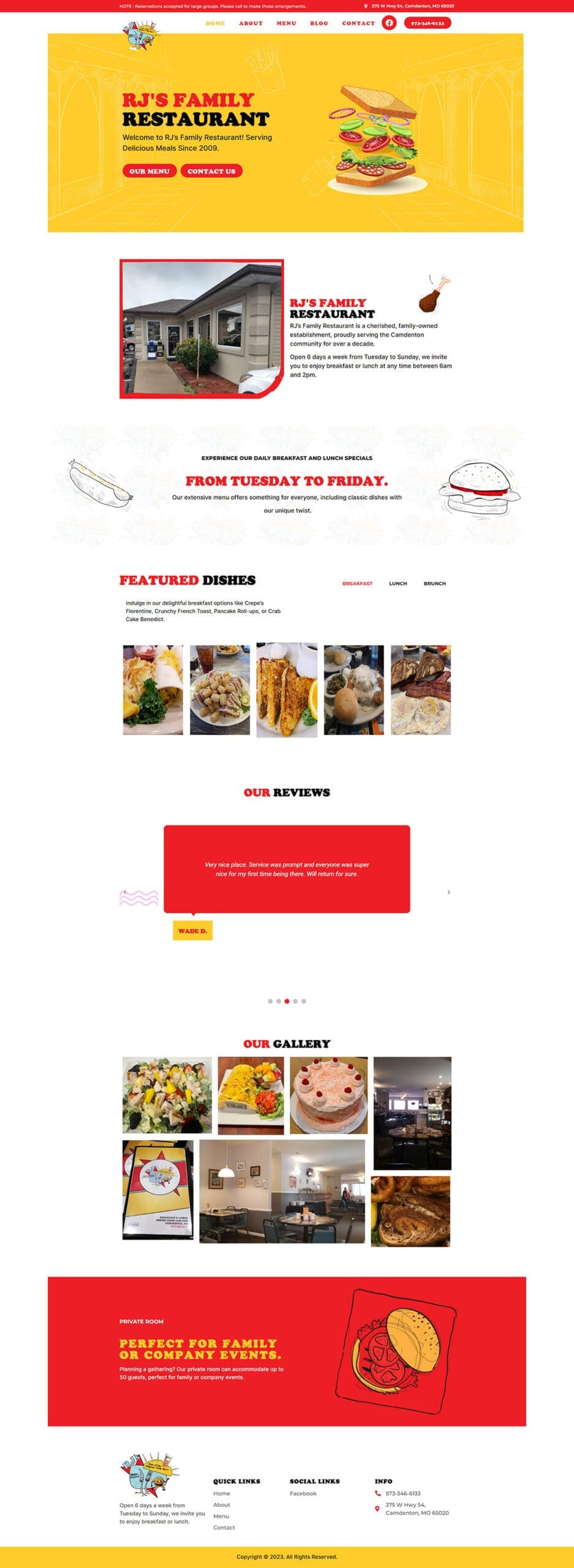 Family Restaurant Website