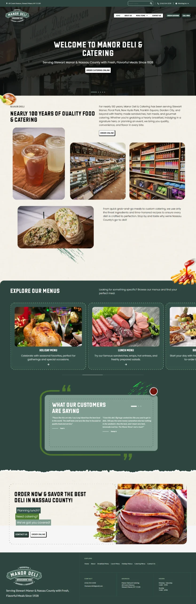 Website Design | Manor Deli