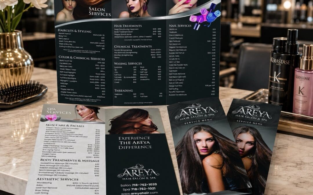 Areya Hair Salon Brochure Design